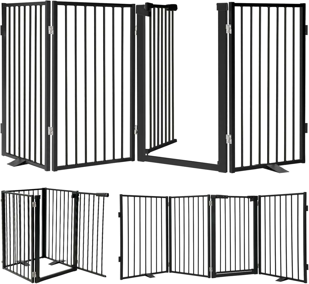 wide and tall black metal indoor outdoor pet fence