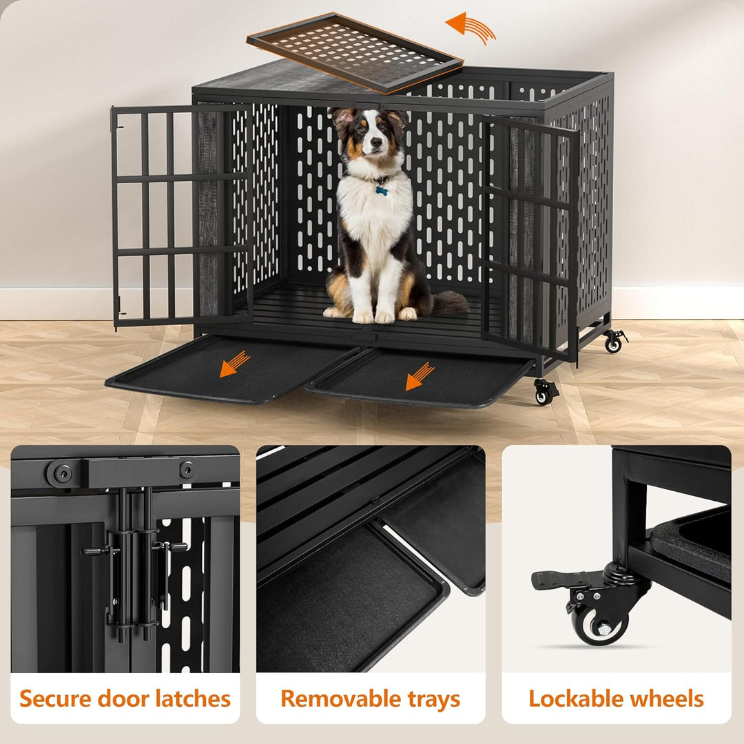 Metal Crate for Anxious Dogs
