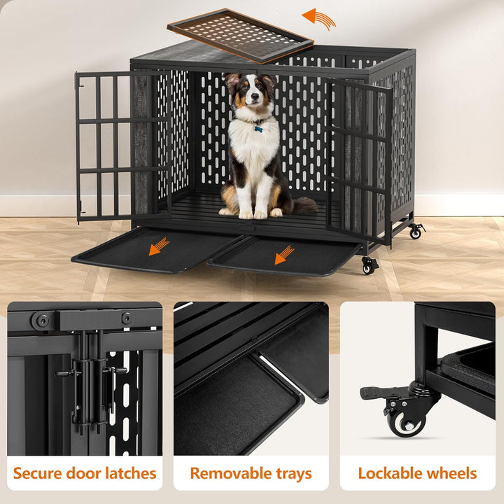 Metal Crate for Anxious Dogs