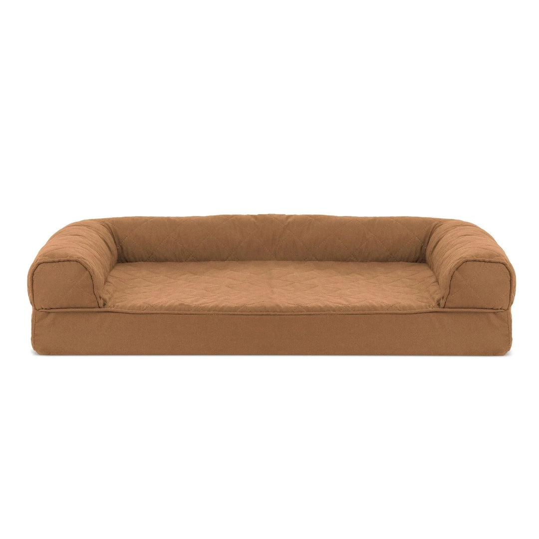 toasted brown memory foam bolster dog bed