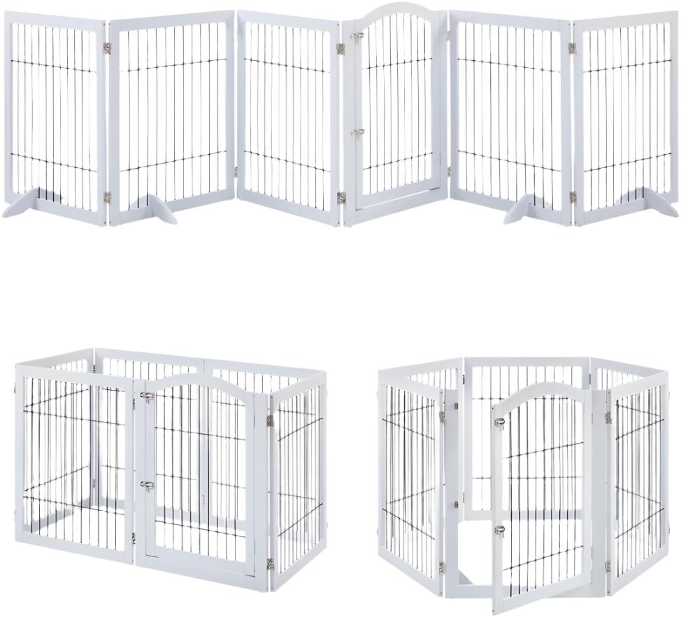 white extra wide dog fence -pen