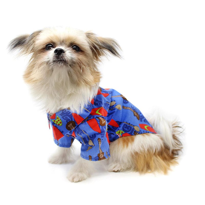 surfboards dog shirt -blue