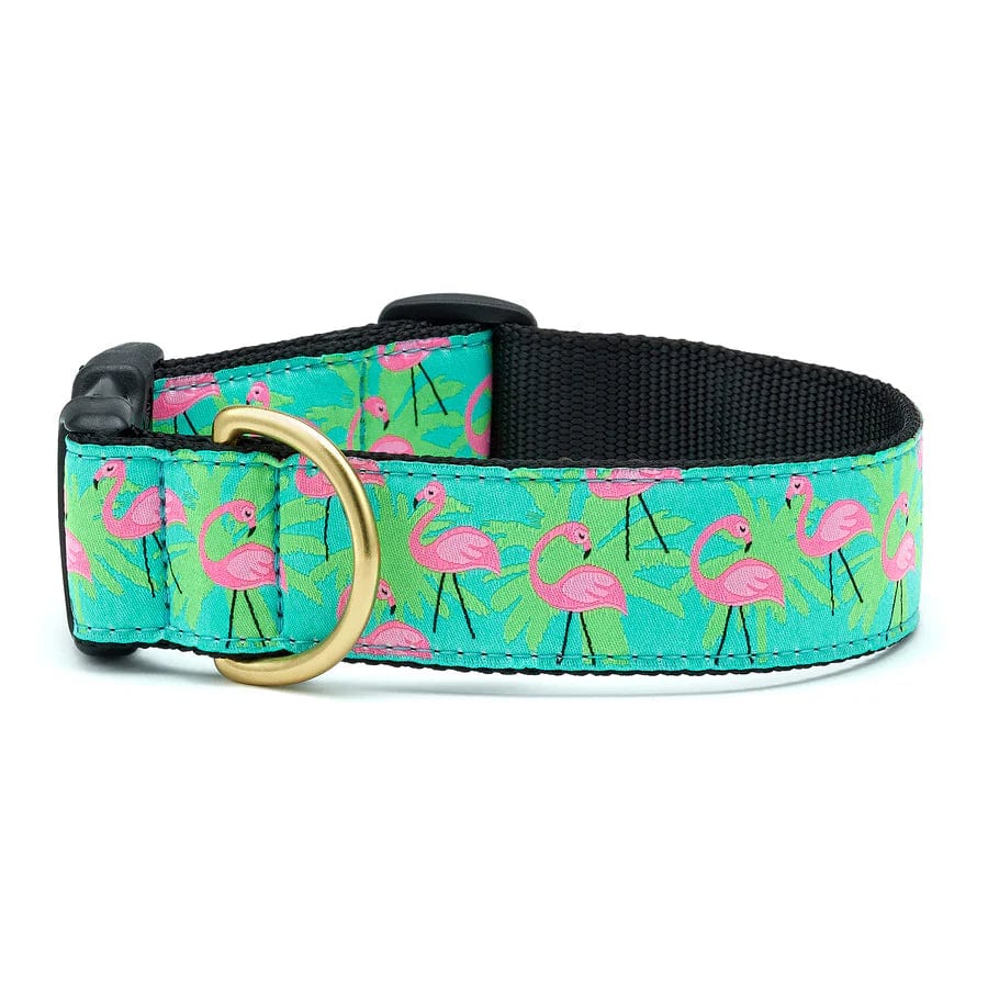 1.5 in. wide Dog Collar- Flamingo Party