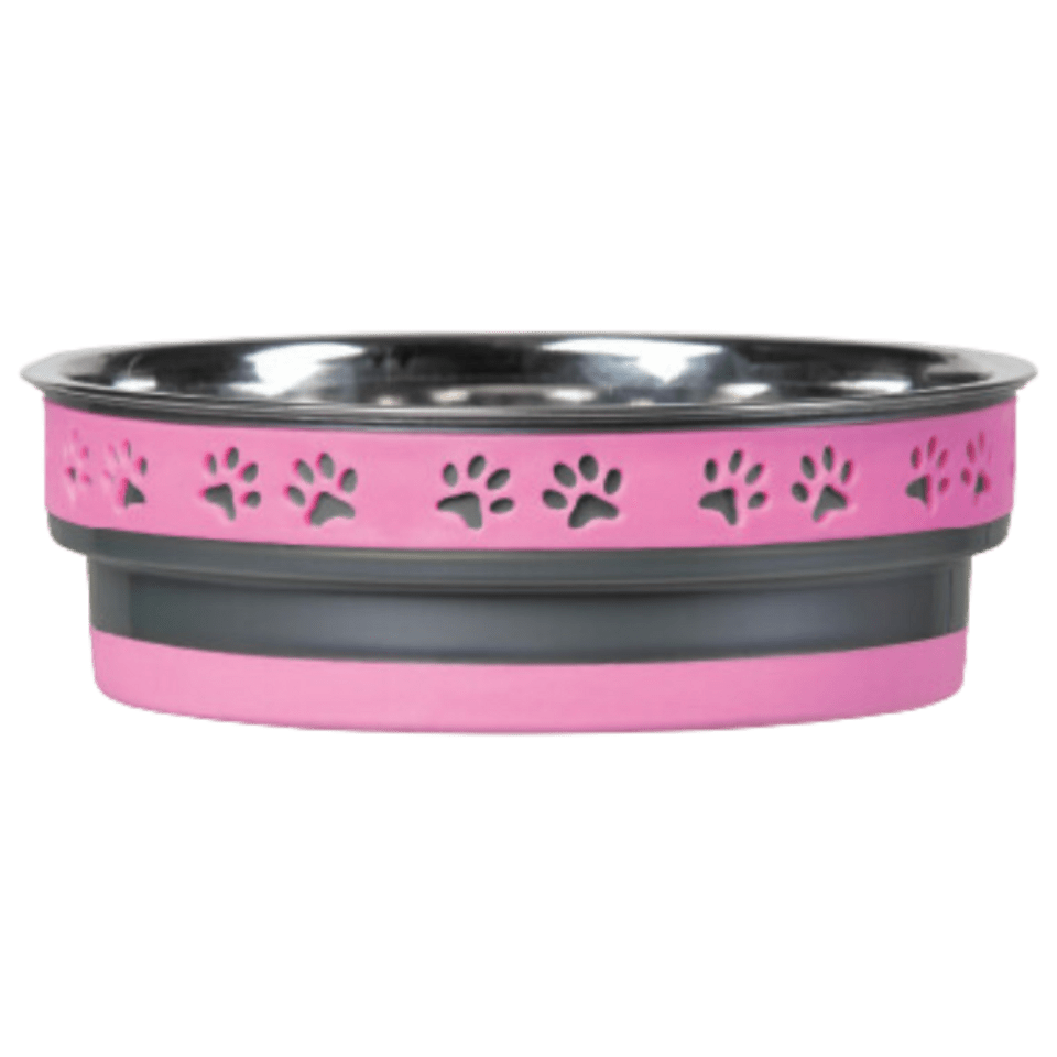 pink-Stainless Steel-pet-bowl