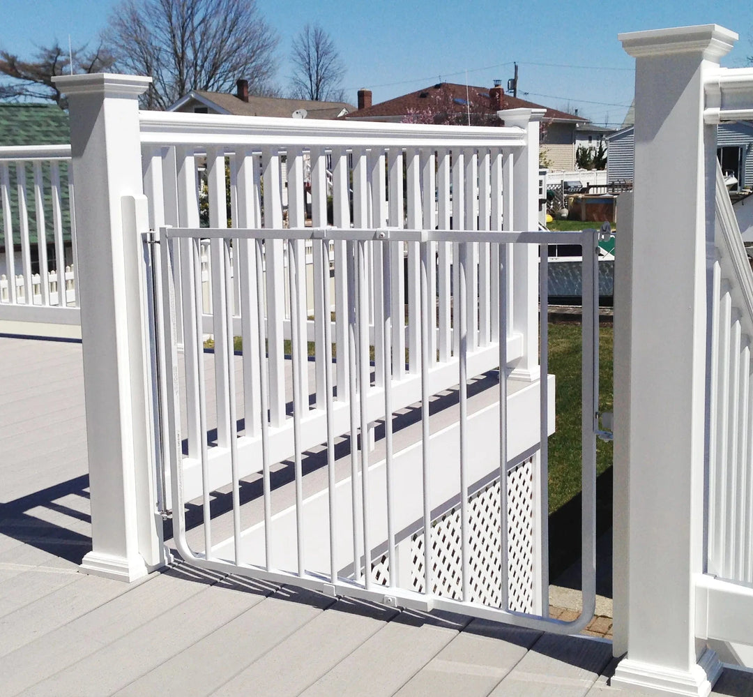 white metal pet gate indoor or outdoor