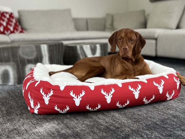 Antler Print Dog Bed