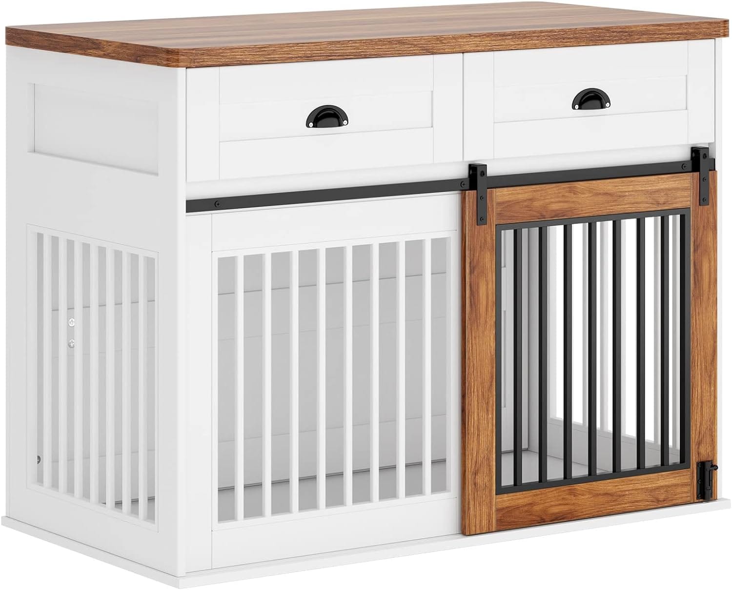 Barn door pet crate best sale