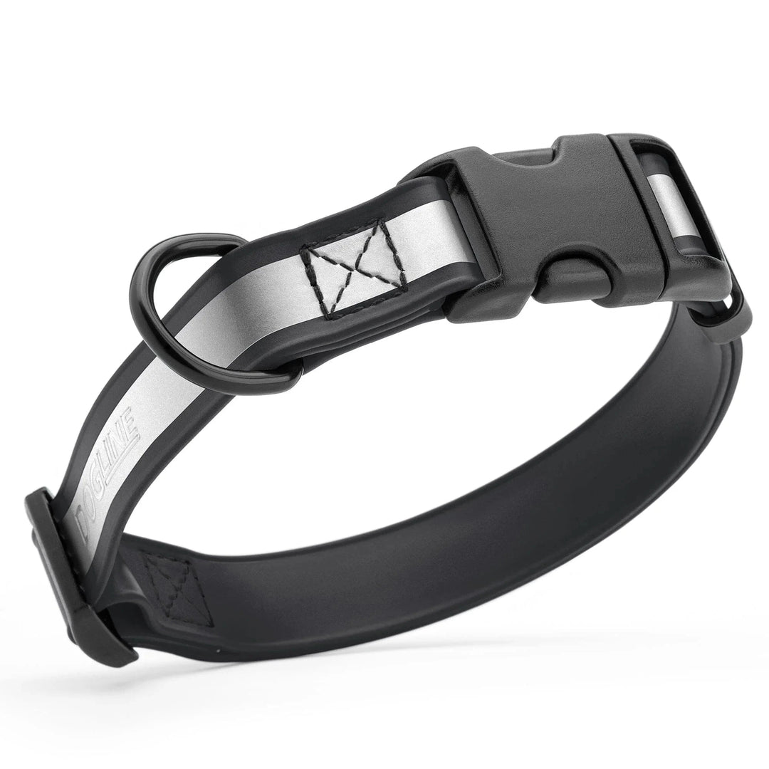 black reflecting dog collar