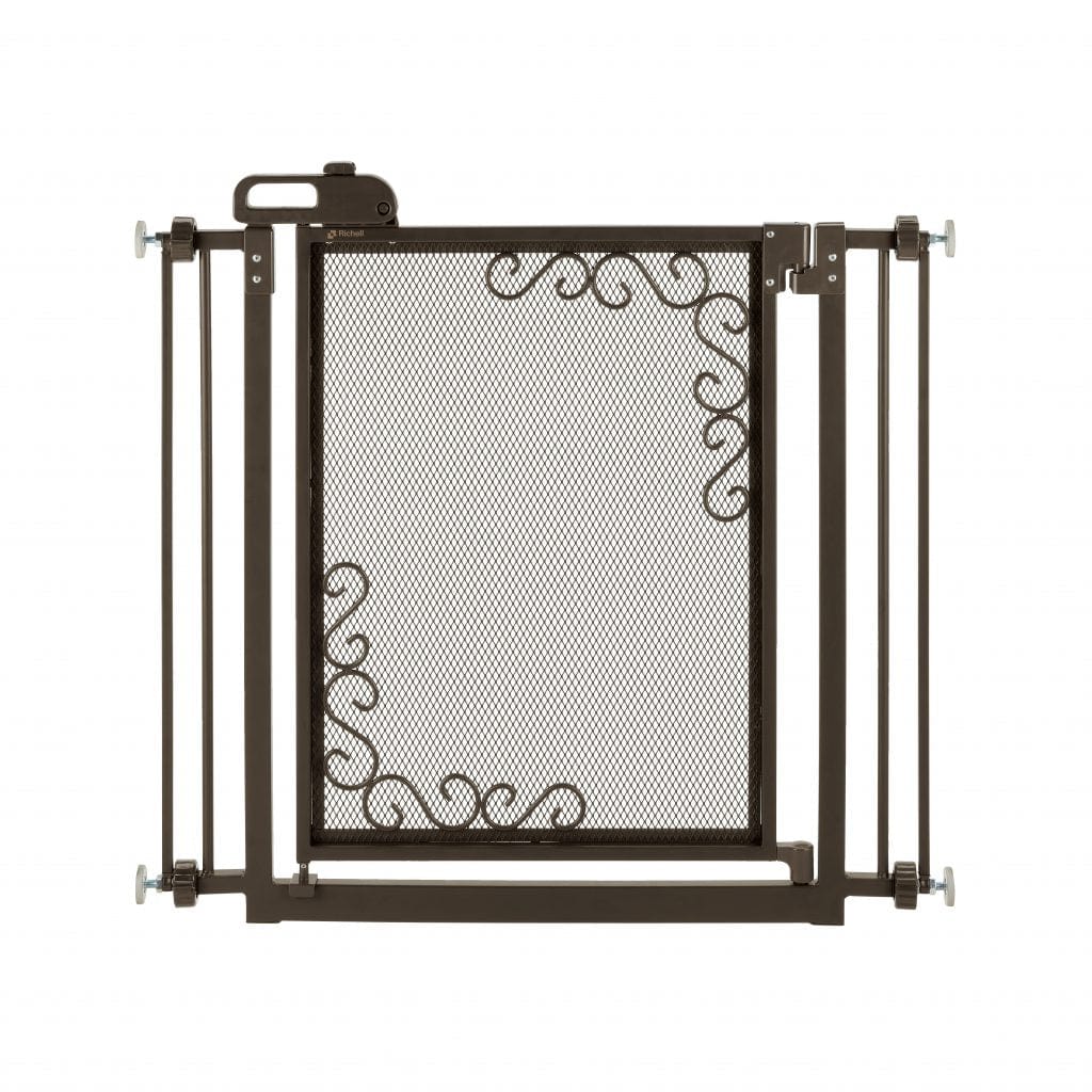 Bronze mesh metal dog gate for doorway