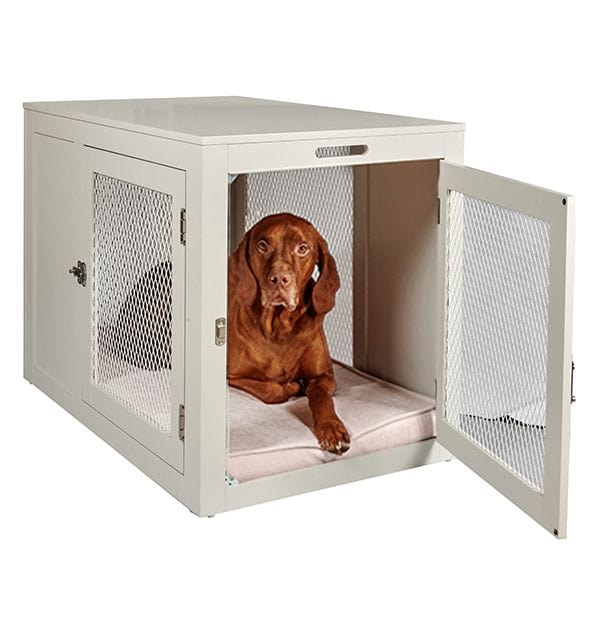 lightwood luxury dog crate -by bowser