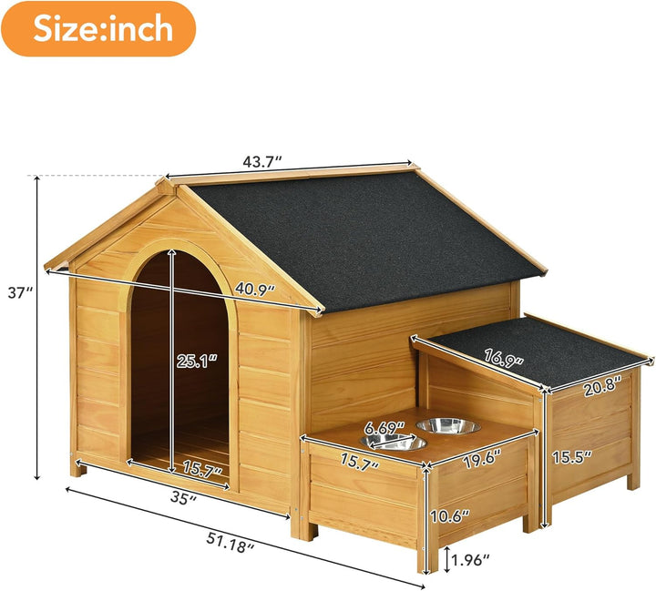 Dog House with Feeder and Storage