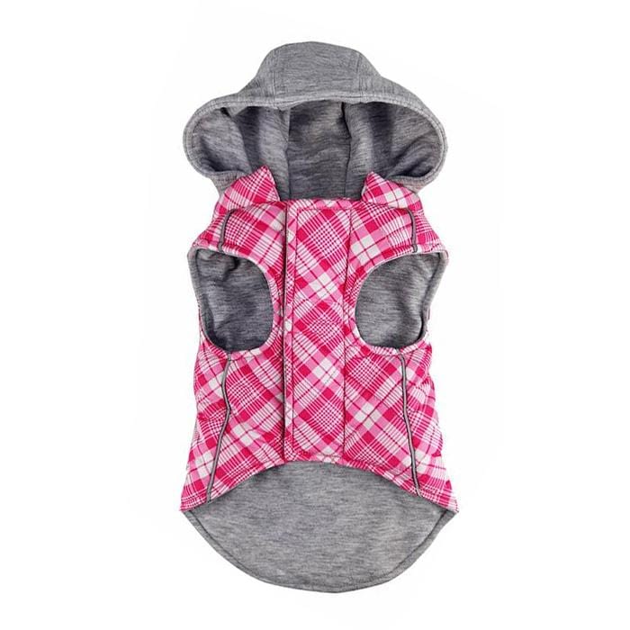 pink dog hoode with liner