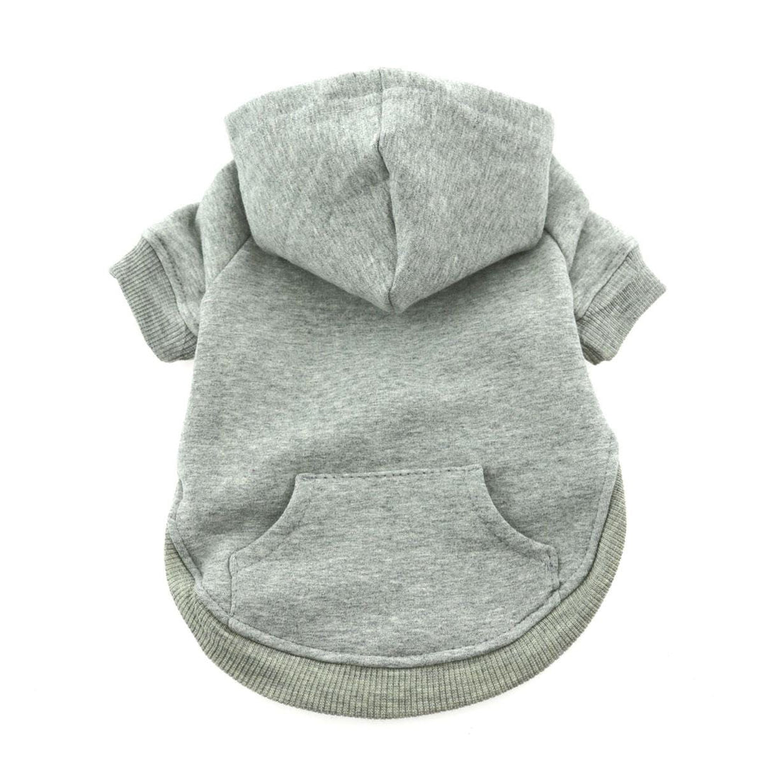 gray dog sweatshirt with hood