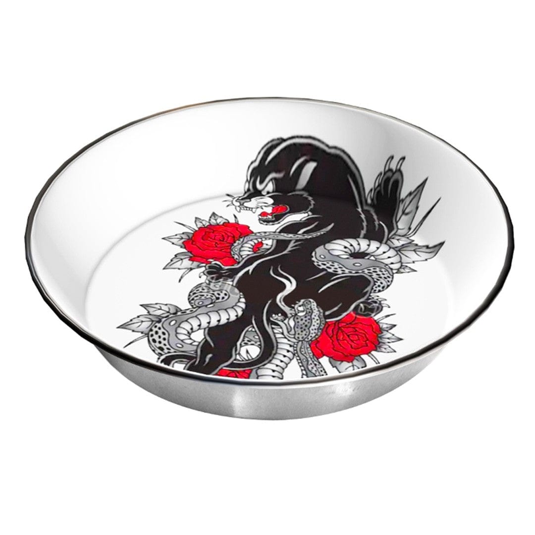 Stainless Panther Dog Bowl