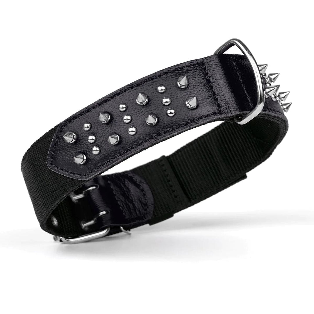 black spiked dog collar ex wide