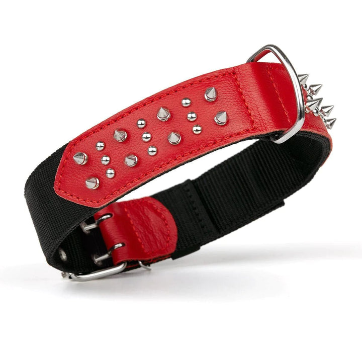 red spiked collar