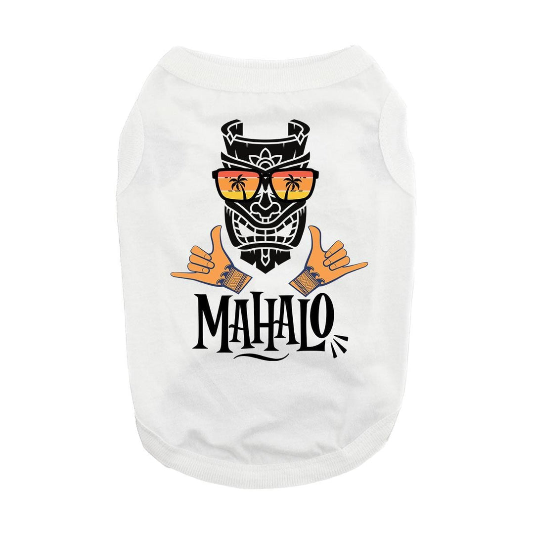 mahalo sleeveless dog shirt -white -fits pitbulls