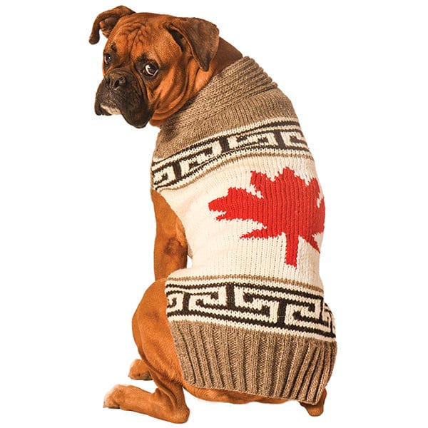 Maple leaf Knit Dog Sweater