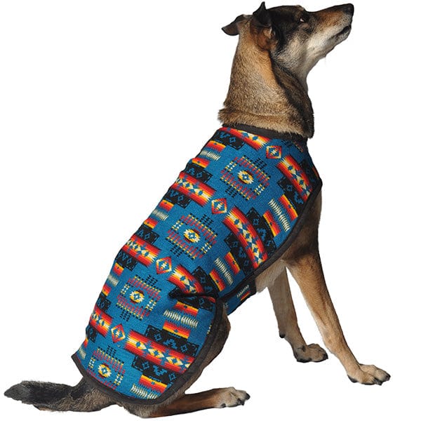 Turquoise Aztec Dog Wrap Sweater