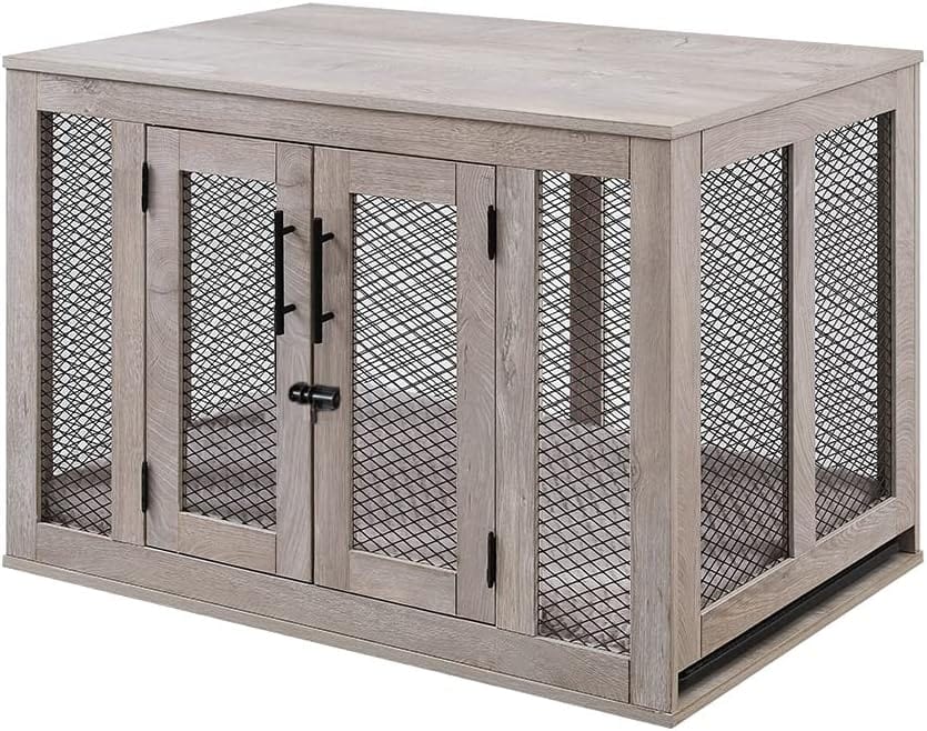 Monroe Antiqued Gray Crate Table-3 sizes