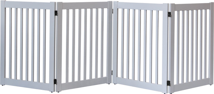 gray 4 panel  wood pet gate