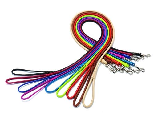 6 foot rounded leather dog lead
