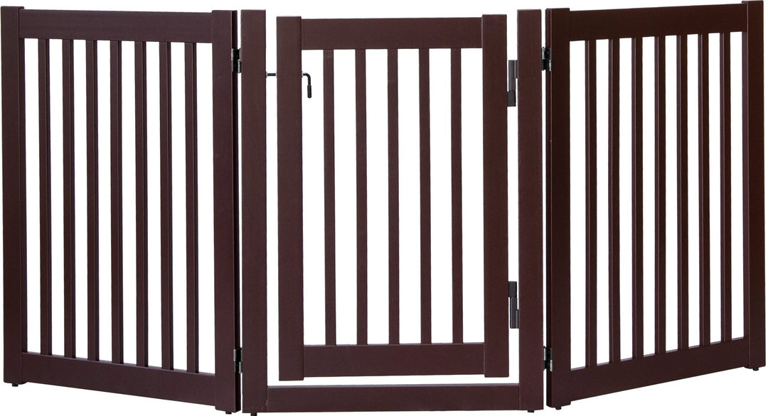 Highlander walk thru barrier with swing door -mahogany