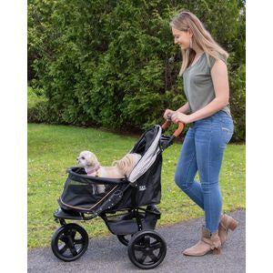 gray small dog stroller for walks or jogging