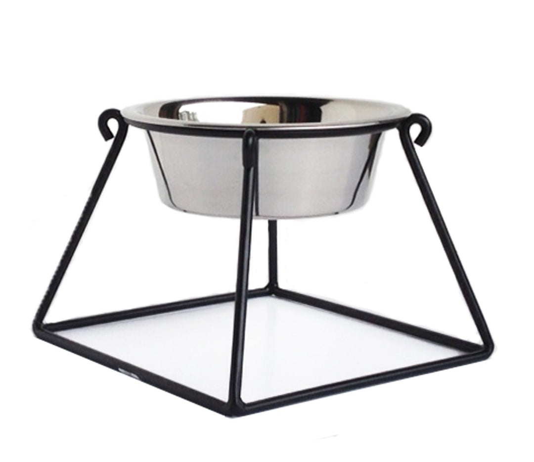 pyramid elevated single dog bowl feeder