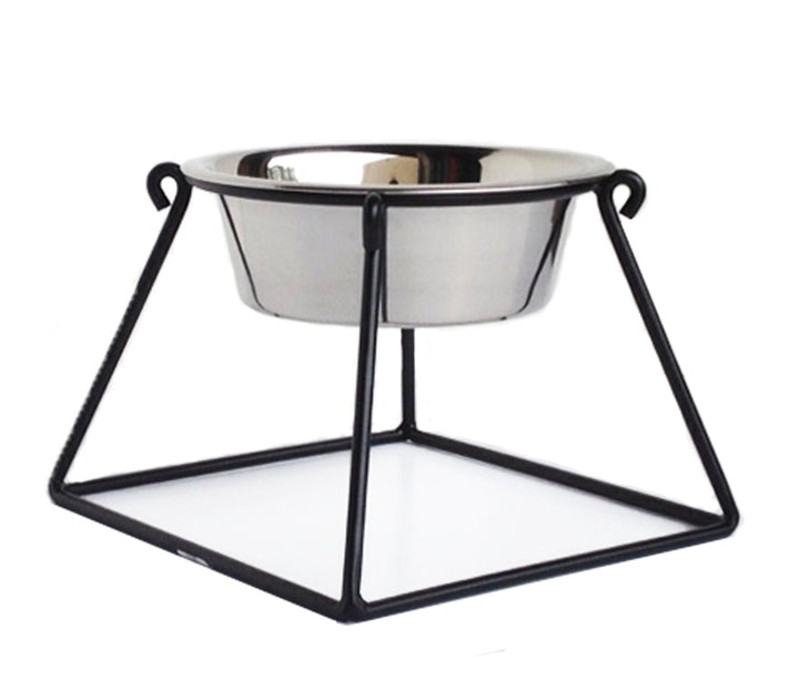pyramid elevated single dog bowl feeder