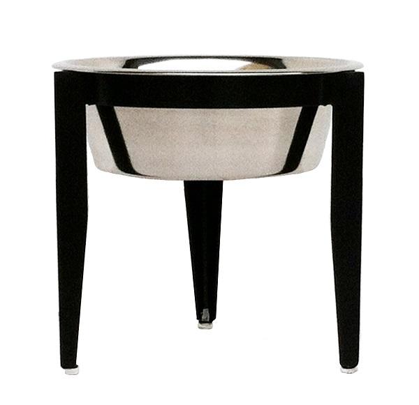 3 leg black metal raised dog bowl
