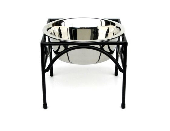 Raised Dog Bowl stand- black metal