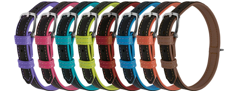 Teal Padded Leather Collar - No Stretch
