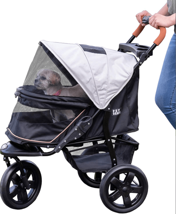 gray dog stroller-75 pounds