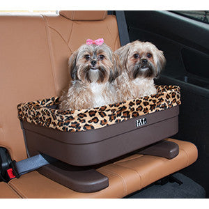 aguar print solid base dog booster seat -large