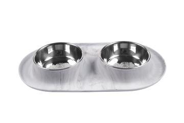Silicone Dog Place Mat and Stainless Bowls Feeder