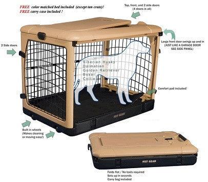 features only Steel Pet Crate with Wheels