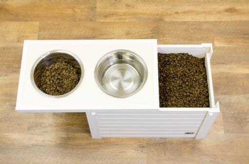 Farmhouse Dog Stand with Food Storage