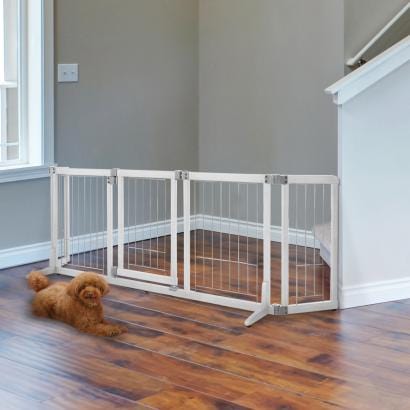 wood and wire indoor pt gate -wide white -richell