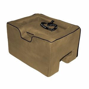 Tan dog car seat with tether