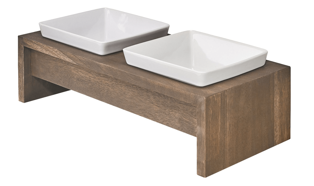 Raised dog feeders with ceramic bowls deals