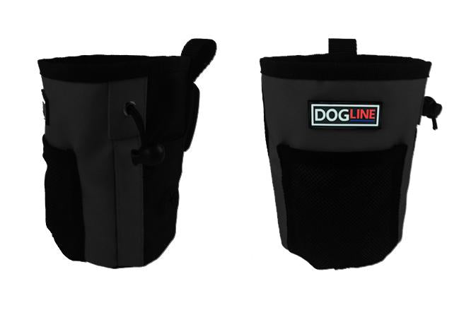 black treat holder with waste bag dispenser