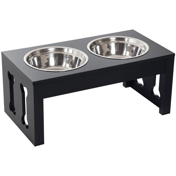 mission style bone dog diner 1o inch tall -black