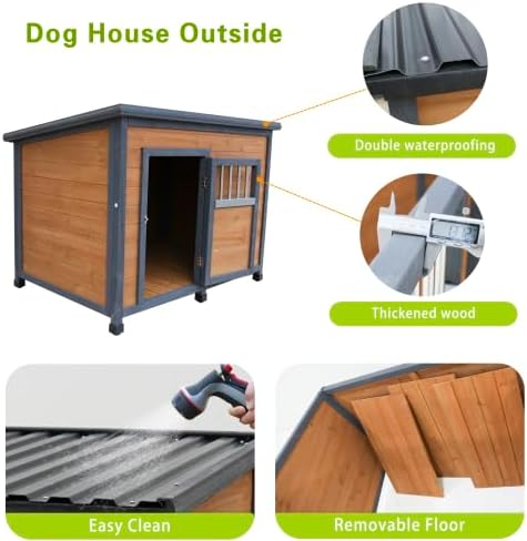 outdoor wood doghouse details