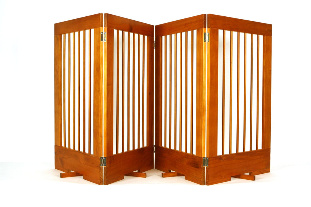 standalone indoor pet barrier gate oak