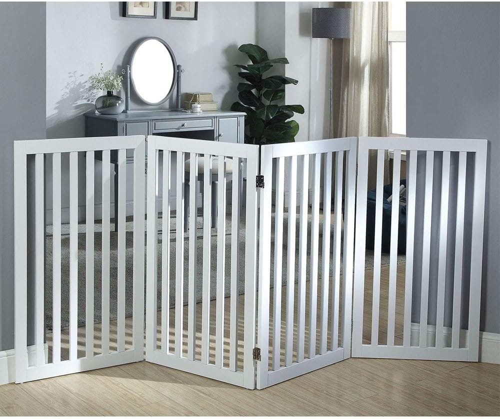 white indoor pet gate- 4 panel 326 in tall-unified