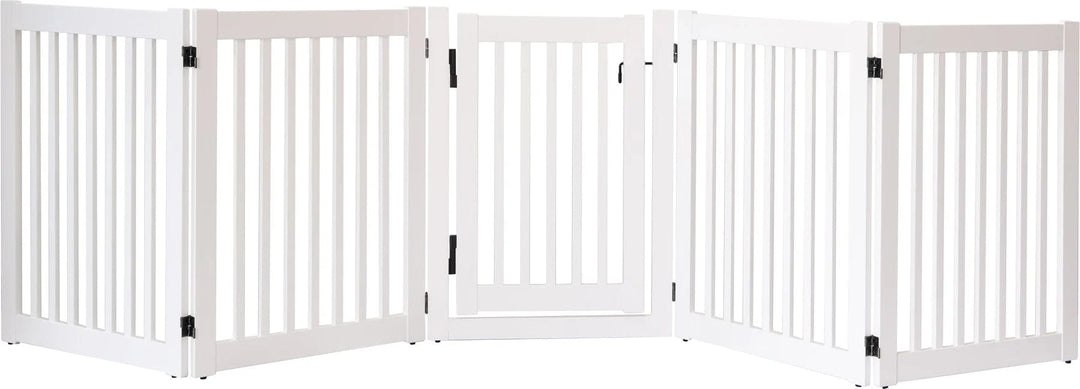 Extra Wide Freestanding Dog Gate with Door -4 colors