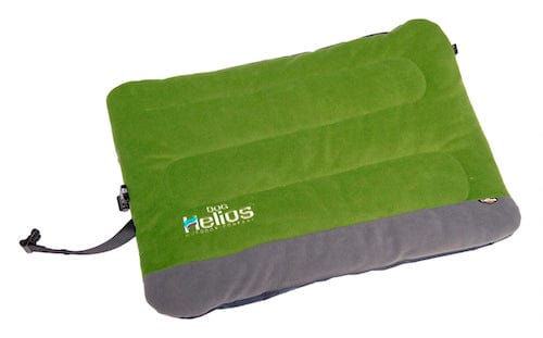 green outdoor dog bed with gray back