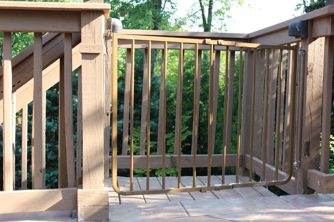 brown dog gate -steel outdoor