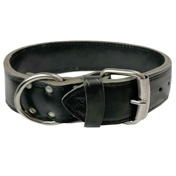 black extra wide heavy duty dog collar